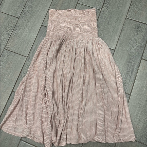 Free People Strapless Midi Stripped Dress Size XS - Picture 8 of 8